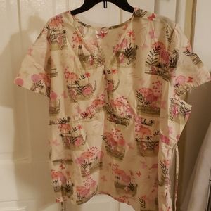 Used Nurses V-neck short sleeve top